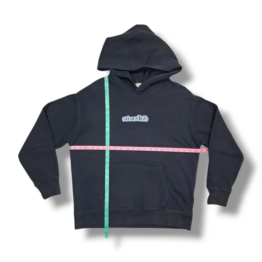 Vintage Levi's SilverTab Graphic Spell Out Y2K Grunge‎ Black Hoodie Men's L
